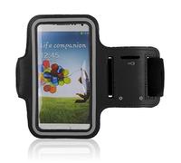 Phonillico® Brassard de Sport Noir pour Samsung Galaxy S7 Edge - Etui Housse Coque Universel Protection Scratch Sangle Réglable Running Sport Gym Course Entrainement Jogging Anti Sueur Emplacement Cle