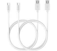 PHONILLICO Cable compatible avec appareil photo FujiFilm X-T3/X-T30/GFX 100/X100V/X-A7/X-PRO 3/X-S10/X-T200 [PACK 2] USB TYPE USB-C Blanc 1 Mètre