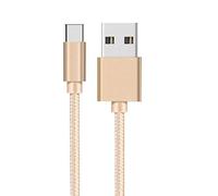 PHONILLICO Cable compatible avec Samsung Galaxy S10 / S10 PLUS / S10E / S9 / S9 PLUS / S8 / S8 PLUS - Cable Chargeur USB-C Nylon Tressé Or 1 Metre