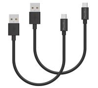 PHONILLICO Cables compatible avec Oppo Reno4 F/A53 5G/A53s/A54/A55/A55s/A56 5G/A57/A58x/Pad Air/A73 5G/A74 5G/A93 5G/A93s 5G/A11s/A16K/A1x/A2x - [PACK X2] USB TYPE USB-C Noir 20 Centimetres