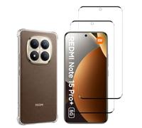 PHONILLICO Coque Antichoc pour Xiaomi Redmi Note 15 Pro Plus 5G et 2 Verres Trempé Film Protection Ecran Protection Gel TPU Transparent Silicone Souple Absorbption Choc Ultra Mince