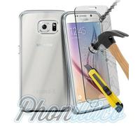 Phonillico® Coque Gel TPU + Film Verre Trempe pour Samsung Galaxy A5 2015 - Coque Housse Etui Protection Transparent Gel TPU Silicone Souple Ultra Mince Fine Slim Leger Film Protection Ecran Verre Trempe Ultra Resistant Vitre Ecran Protecteur