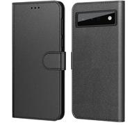 PHONILLICO Coque pour Google Pixel 6 Pro - Portefeuille Noir Rabat Clapet Aimanté Rangement Cartes