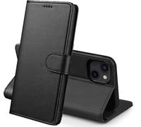 PHONILLICO Coque pour iPhone 15 Plus - Portefeuille Noir Rabat Clapet Aimanté Rangement Cartes