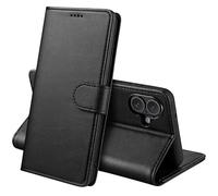 PHONILLICO Coque pour iPhone 17 - Portefeuille Noir Rabat Clapet Aimanté Rangement Cartes