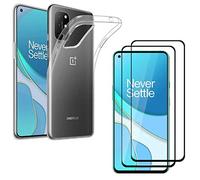PHONILLICO Coque pour OnePlus 8T et 2 Verres Trempé Bord Noir Film Protection Ecran