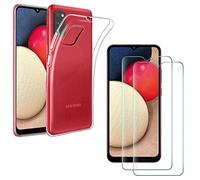 PHONILLICO Coque pour Samsung A02S et 2 Verres Trempé Film Protection Ecran