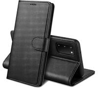 PHONILLICO Coque pour Samsung Galaxy A03s - Portefeuille Noir Rabat Clapet Aimanté Rangement Cartes