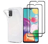 PHONILLICO Coque pour Samsung Galaxy A41 et 2 Verres Trempe Bord Noir Film Protection Ecran