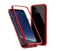 PHONILLICO Coque pour Samsung Galaxy S8 - Coque Magnétique Rouge Housse Etui 360 Intégral Full Protection Métal Film Vitre Ecran Ultra Résistant