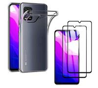 PHONILLICO Coque pour Xiaomi MI 10 LITE et 2 Verres Trempe Bord Noir Film Protection Ecran