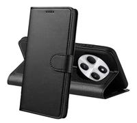 PHONILLICO Coque pour Xiaomi Poco C75 - Portefeuille Noir Rabat Clapet Aimanté Rangement Cartes