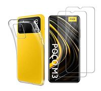 PHONILLICO Coque pour Xiaomi POCO M3 et 2 Verres Trempé Film Protection Ecran