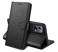 PHONILLICO Coque pour Xiaomi Redmi Note 12 5G - Portefeuille Noir Rabat Clapet Aimanté Rangement Cartes