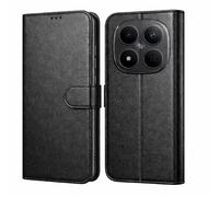 PHONILLICO Coque pour Xiaomi Redmi Note 15 Pro 5G - Portefeuille Noir Rabat Clapet Aimanté Rangement Cartes