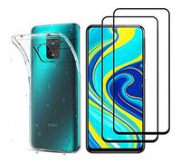 PHONILLICO Coque pour Xiaomi Redmi NOTE 9 PRO/REDMI NOTE 9S et 2 Verres Trempe Bord Noir Film Protection Ecran