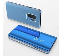 PHONILLICO Coque Rabat Miroir Bleu pour Samsung Galaxy S20 Plus - Housse Etui Protection Antichoc Clear View