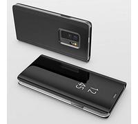 PHONILLICO Coque Rabat Miroir Noir pour Samsung Galaxy S20 - Housse Etui Protection Antichoc Clear View
