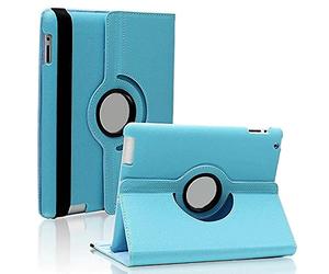 Phonillico® Coque Rotative 360° Bleu Clair pour iPad 5e génération / 6e génération/Air 2 - Coque Housse Etui Protection Rotation 360 Degres Fonction Portrait Paysage