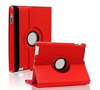 Phonillico® Coque Rotative 360° Rouge Compatible avec iPad 5e génération / 6e génération/Air 2 - Coque Housse Etui Protection Rotation 360 Degres Fonction Portrait Paysage