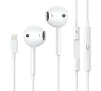 PHONILLICO Ecouteurs filaires Lightning compatible avec iPhone 14/13/12/11/SE/XR/X/8/7 et iPad 9/8/7/6/5/Air 3/Air 2/Mini 5/Mini 4/Pro- Intra-auriculaires et Microphone