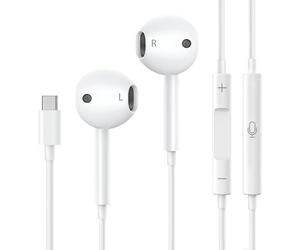 PHONILLICO Ecouteurs filaires USB-C Compatible avec iPhone 17/16/15 et iPad 11/10/Air/Pro- Intra-Auriculaires et Microphone
