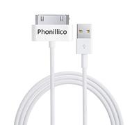 PHONILLICO® Lot 2 Cables USB Chargeur Blanc pour Apple iPad 2/3 / 4 - Cable Port Micro USB Data Chargeur Synchronisation Transfert Donnees Mesure 1 Metre