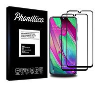 PHONILLICO [Pack de 2] Verre Trempe Bord Noir pour Samsung Galaxy A40 - Film Protection 100% Intégral Ecran Verre Trempe Resistant [Lot de 2] Vitre Protecteur Anti Rayure