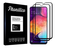 PHONILLICO [Pack de 2] Verre Trempe Bord Noir pour Samsung Galaxy A50 - Film Protection 100% Intégral Ecran Verre Trempe Resistant [Lot de 2] Vitre Protecteur Anti Rayure
