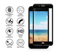 PHONILLICO Verre Trempe iPhone 8 PLUS - Film Noir Intégral Protection Ecran Verre Trempe Resistant Vitre Ecran Protecteur Anti Rayure Sans Bulle d’Air Dureté 9H Ultra Mince