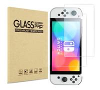 PHONILLICO Verre Trempé pour Nintendo Switch OLED [Pack de 2] Film Protection Resistant Vitre Protecteur Anti Rayure