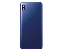 Phonmatic Coque Arriere Cache Batterie pour Samsung A10 (A105) avec lentille Appareil Photo et Logo (Bleu)