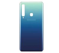 phonmatic Vitre Arriere Cache Batterie Capot Arriere pour Samsung A9 2018 (SM-A920) avec Adhesif et Logo (Bleu)