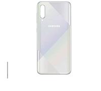 phonmatic Vitre Arriere Cache Batterie de Remplacement Coque Arriere Plastique pour Samsung Galaxy A70S avec adhesif et Logo (Blanc)