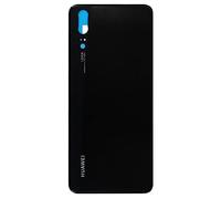phonmatic Vitre Arriere Cache Batterie pour Huawei P20 avec adhesif et Logo Qualite Original Back Glass Door Remplacement Verre Rear (Noir)