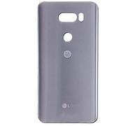 Phonmatic Vitre Arriere Cache Batterie pour LG V30 avec adhesif et Logo Couvercle Glass Back housing Rear Cover (Argent)