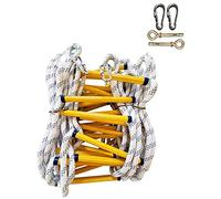 PHONME ÉChelles De Secours Incendie Échelle De Corde De Sécurité pour Les Enfants Et Les Adultes Résistant à la déchirure Rapide À Déployer Compactes Faciles À Utiliser avec 2 Crochet(Size:5m)