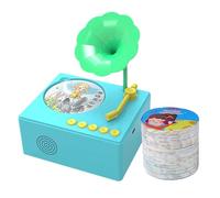 Phonograph Record Player, Kids Music Model, Interactive Story Machine, Classic Gramophone Design, Hands on Learning Audio Toy, Ideal for Boys, Girls, Home, Playroom, Classroom 9.6x5.9x3.15 inches