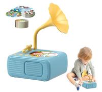 Phonographe pour Enfants avec 96+8 Cartes, Lecteur d'histoires Musicales éducatives, Effets sonores Amusants pour améliorer l'écoute et Le vocabulaire des garçons et des Filles(Blue)