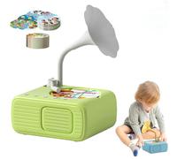 Phonographe pour Enfants avec 96+8 Cartes, Lecteur d'histoires Musicales éducatives, Effets sonores Amusants pour améliorer l'écoute et Le vocabulaire des garçons et des Filles(Green)