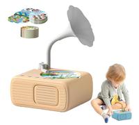 Phonographe pour Enfants avec 96+8 Cartes, Lecteur d'histoires Musicales éducatives, Effets sonores Amusants pour améliorer l'écoute et Le vocabulaire des garçons et des Filles(Yellow)