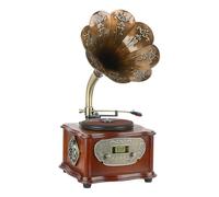 Phonographe rétro, Tourne-Disque en Bois, Lecteur de disques vinyles, Haut-Parleur Bluetooth, AUX, FM, Sortie USB, pour la décoration intérieure et Le Divertissement Musical