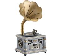 Phonographe Rétro, Tourne-Disque Vinyle Imitation Platine Vinyle BT avec Pavillon en Cuivre, Deux Haut-parleurs Haute-fidélité Intégrés, pour La Décoration De Bureau/Maison, B