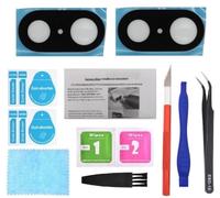 PHONSUN Lot de 2 lentilles de rechange pour appareil photo arrière Google Pixel 8 Noir avec film protecteur d'objectif d'appareil photo adhésif pré-installé et instructions d'installation (français