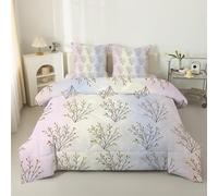 phonxia Couette 220x240 Imprimée Brindilles - Couette 240x220 4 Saisons Réversible Imprimée Légère, sans Housse Rameaux de Fleurs Multicolore - Édredon Douce et 2 Taies d'oreiller 65x65 cm S37