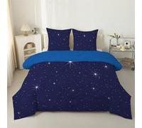 phonxia Couette 90x190 Enfant, Étoile Couette Legere, Bleu Couette Tempérée 4 Saisons - Couette Imprimée 1 Personne, Couette sans Houss et 2 Taies d'oreiller 65x65 cm S42