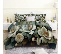 phonxia Couette 90x190 Enfant Motifs Floraux et botaniques Vintage Imprimée Tempérée 4 Saisons Réversible sans Housse Multicolore - Edredon Légère Duvet 1 Personne avec 2 Taies d'oreiller S34