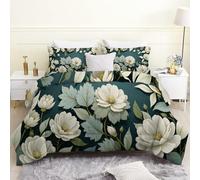 phonxia Couette 90x190 Motif Floral Abstrait Imprimée Tempérée 4 Saisons Réversible Légère, sans Housse Vert Edredon 1 Personne avec 2 Taies d'oreiller S43