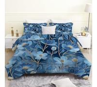 phonxia Couette 90x190 Motifs Floraux et botaniques Vintage Imprimée Tempérée 4 Saisons Réversible Légère, sans Housse Blanc Edredon 1 Personne avec 2 Taies d'oreiller S13