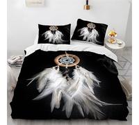 phonxia Housse de Couette 1 Personnes 90x190 Attrape RêVe Blanc Parure de lit Enfant pour Adulte et Adolescents Parure de Lit 90x190 avec Fermeture Éclair et 2 Taies d'oreiller 65x65…